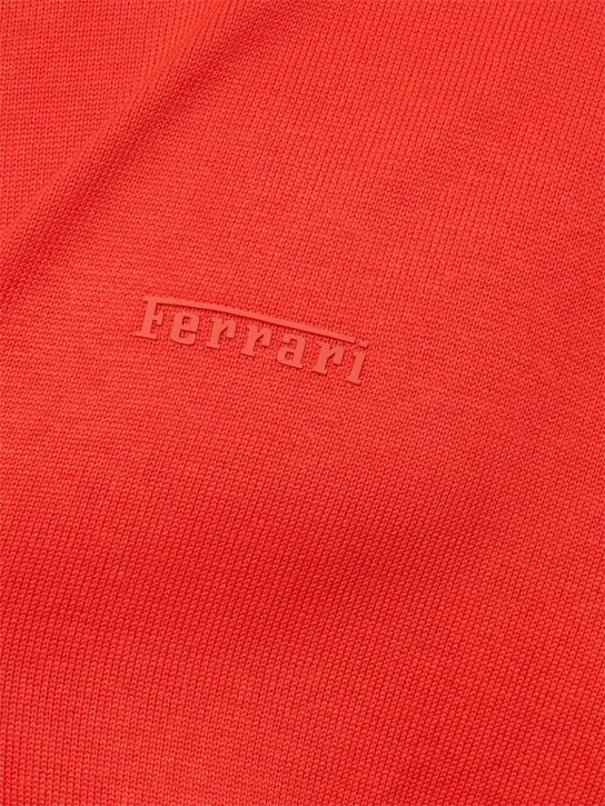 Ferrari   Logo cotton &amp; silk knit sweater 