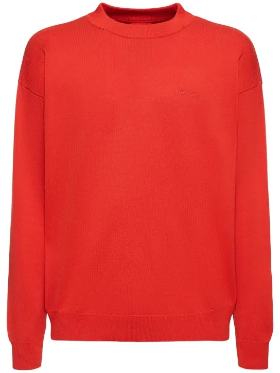 Ferrari   Logo cotton &amp; silk knit sweater 