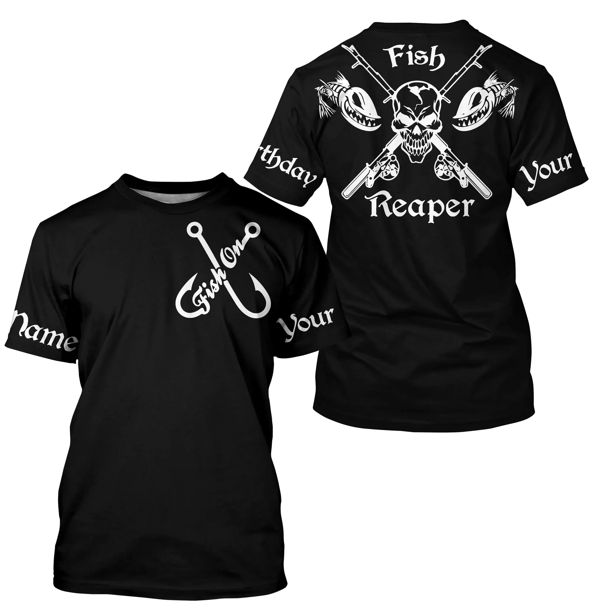 Fish Reaper Personalized 3D Long Sleeve Fishing Shirt, Idea Gift for Fisherman