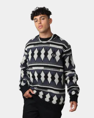 Fred Perry Chunky Jacquard Jumper Light Oyster