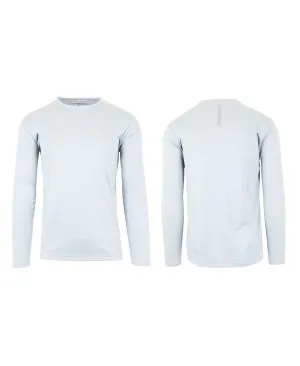 Galaxy By Harvic Men's Long Sleeve Moisture-Wicking T-Shirt, White