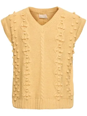 Harago   Cotton cable knit vest 