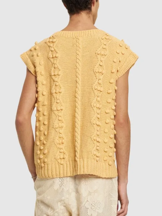 Harago   Cotton cable knit vest 