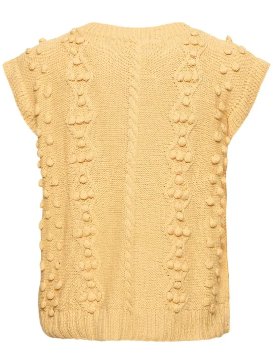 Harago   Cotton cable knit vest 