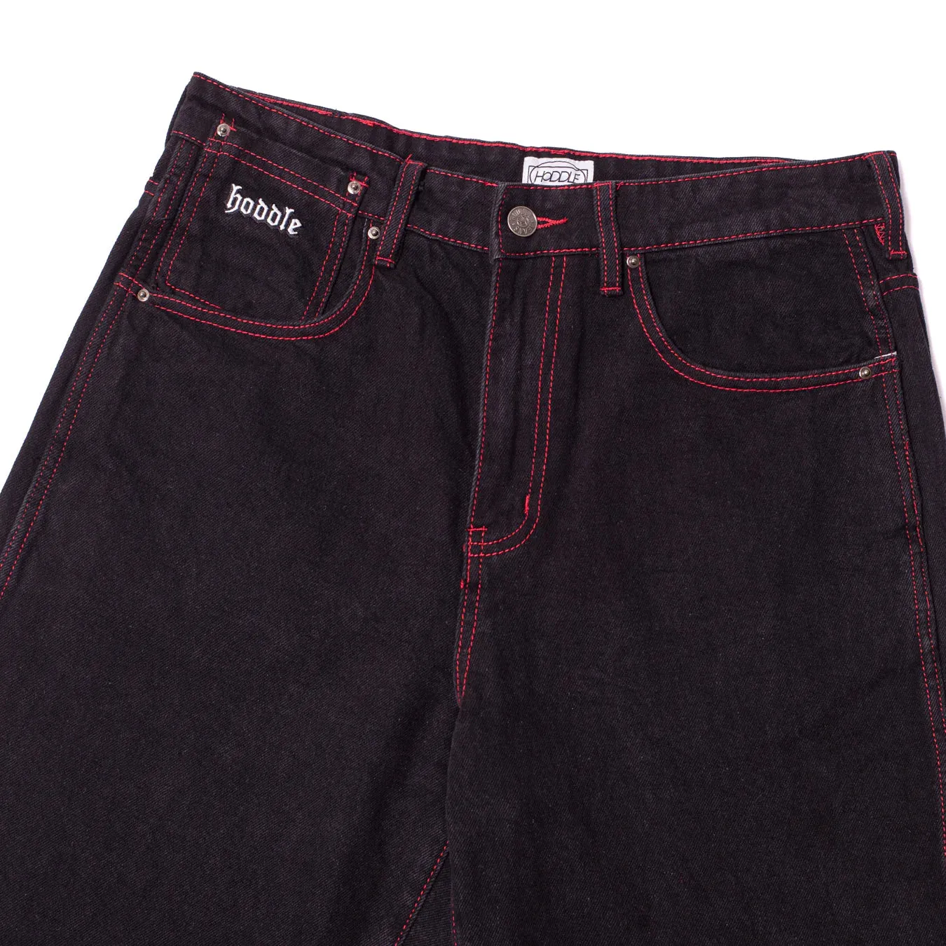 Hoddle 16o Denim Ranger Jean: Black/Red Stitch