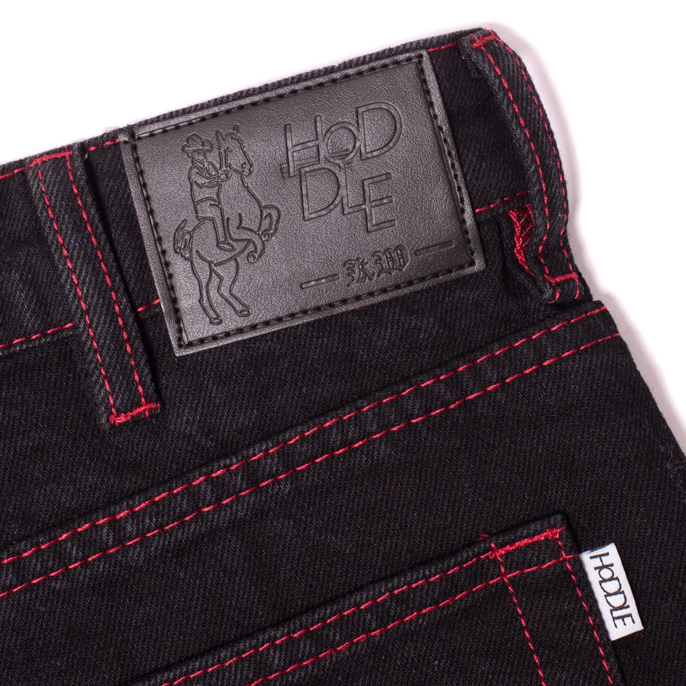 Hoddle 16o Denim Ranger Jean: Black/Red Stitch