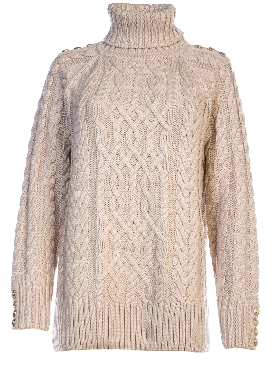 Holland Cooper Greenwich Chunky Cable Ladies Knitwear in Oatmeal