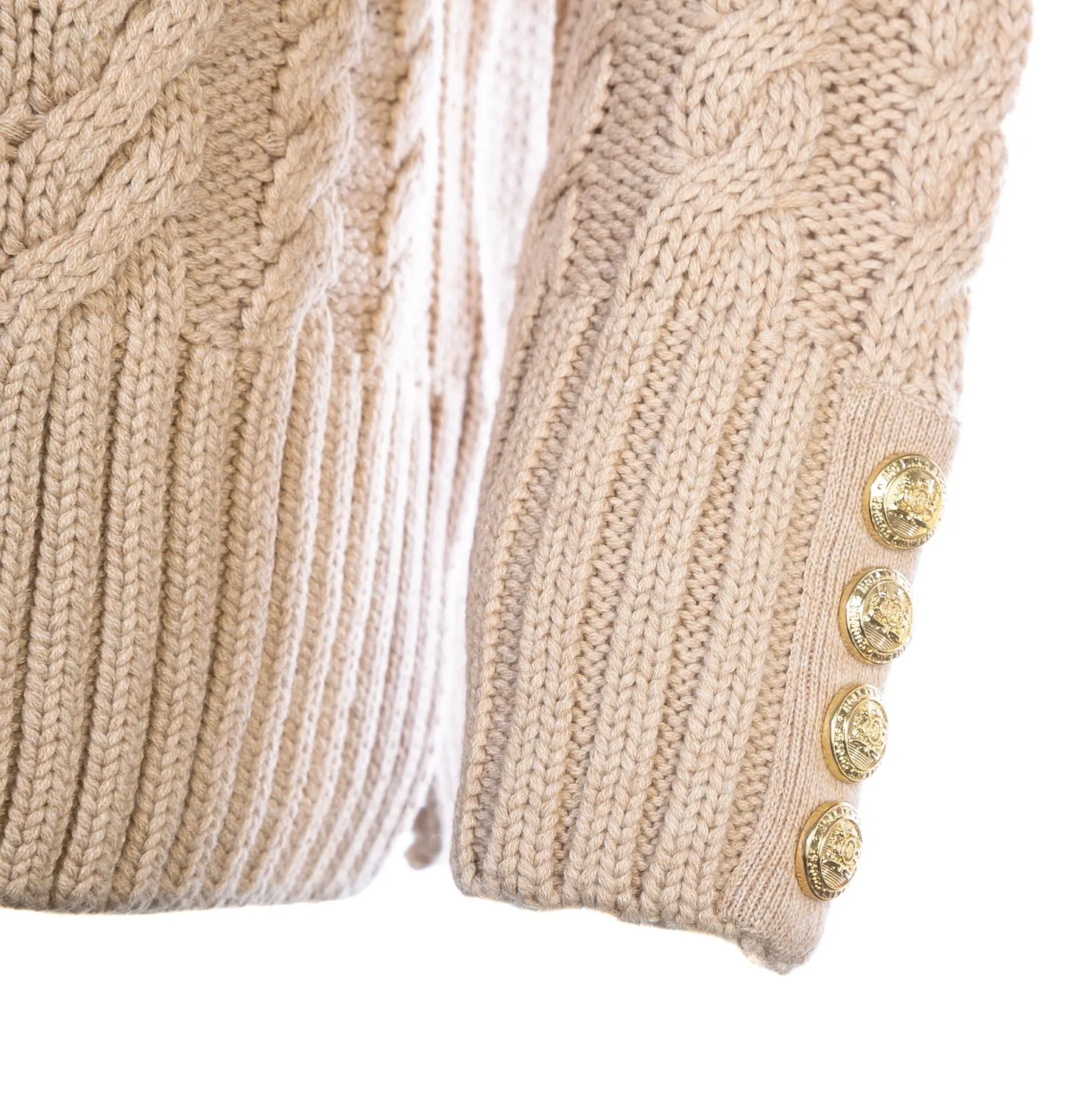 Holland Cooper Greenwich Chunky Cable Ladies Knitwear in Oatmeal