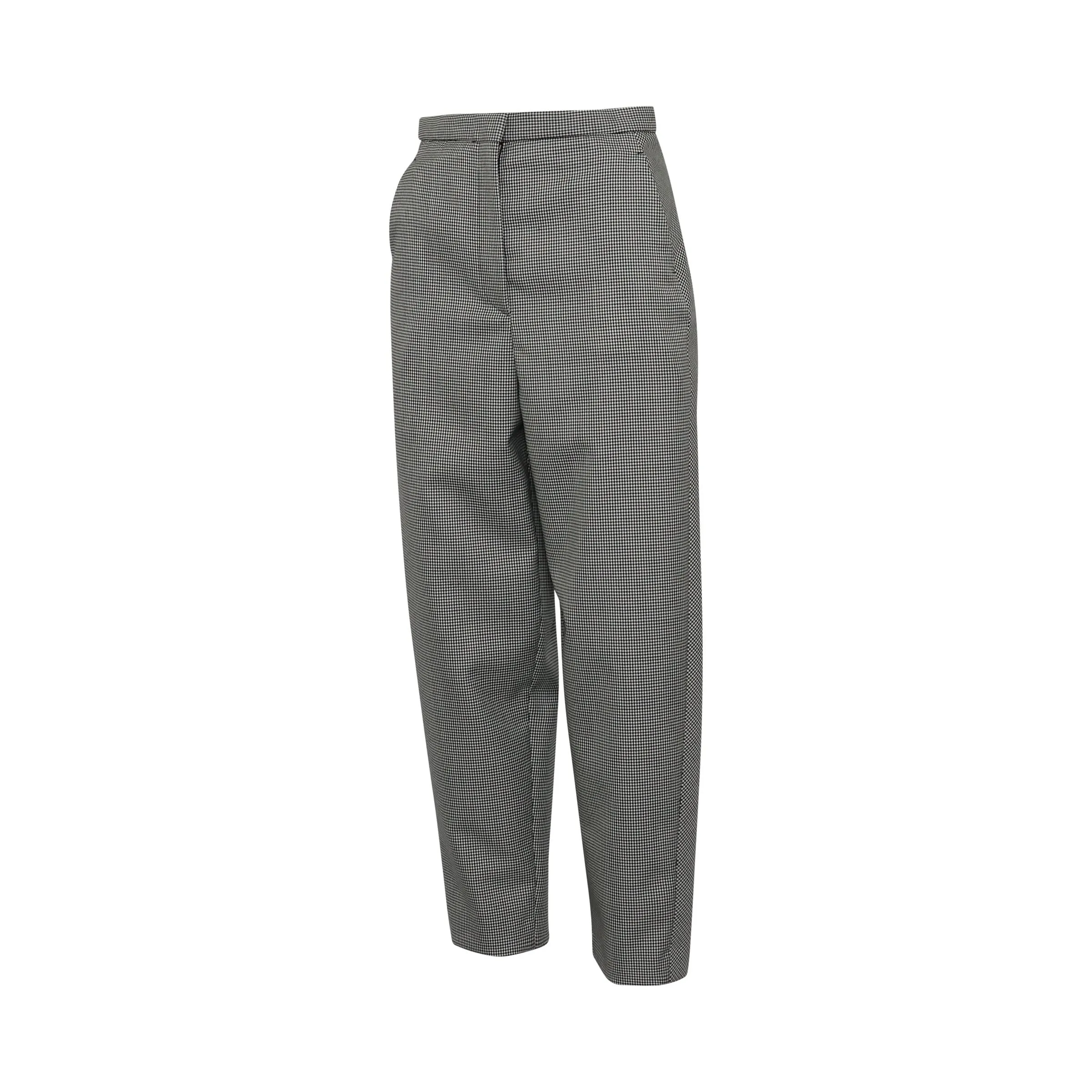 Houndstooth Carrot Trousers in Grey