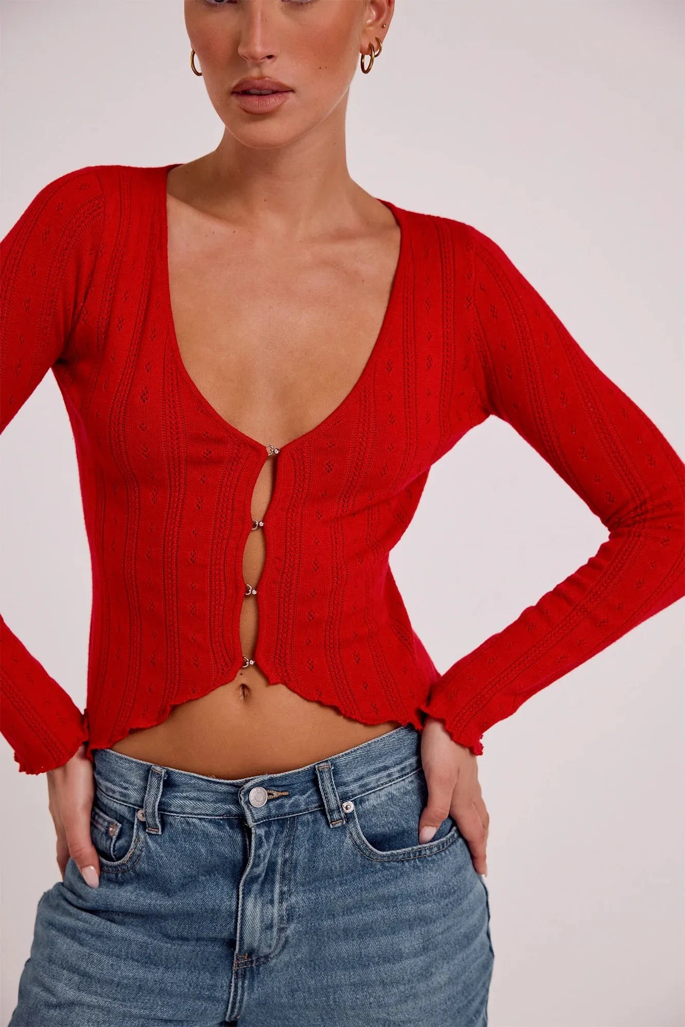 Isabelle Quinn - Aliya Knit Top - Crimson