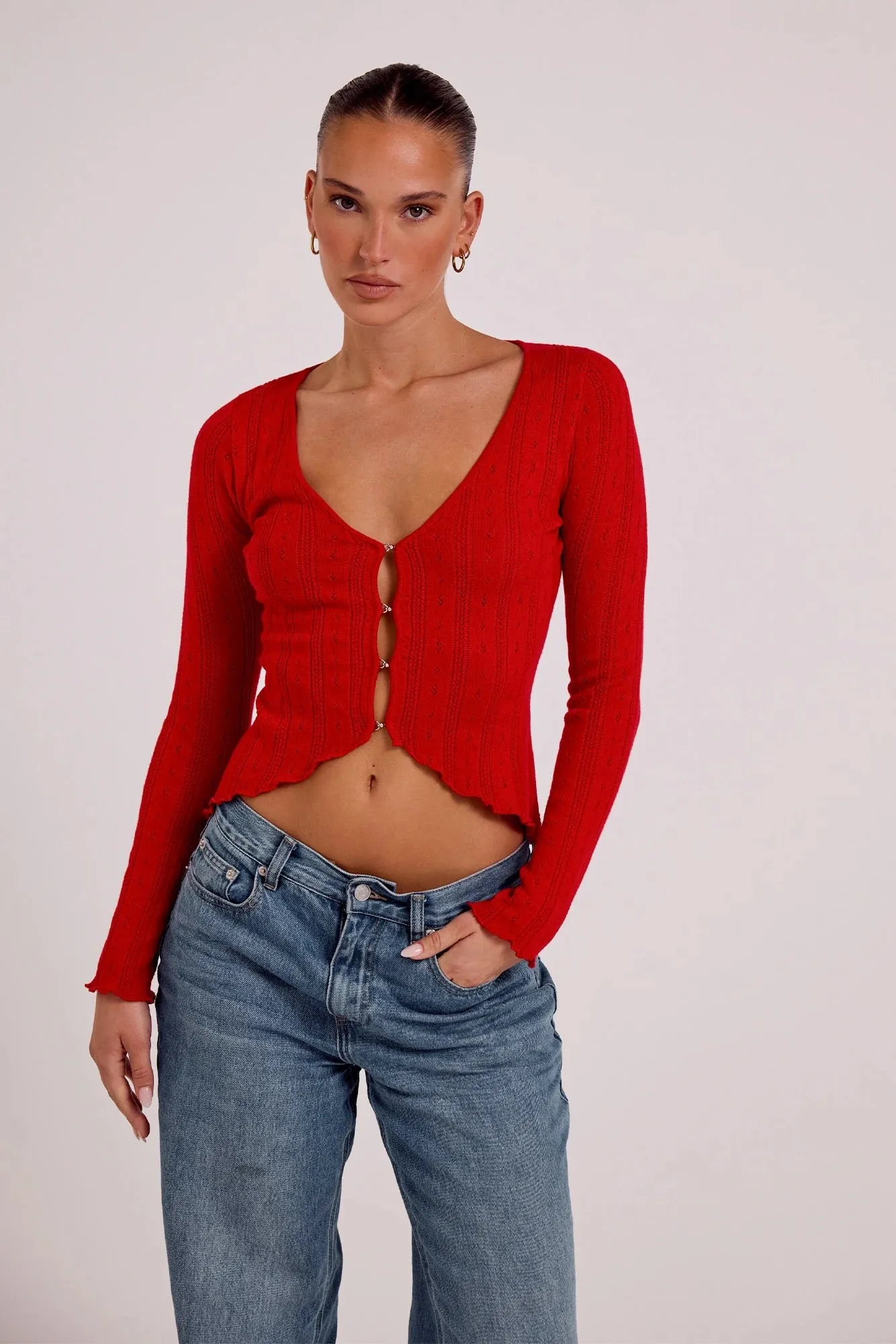 Isabelle Quinn - Aliya Knit Top - Crimson