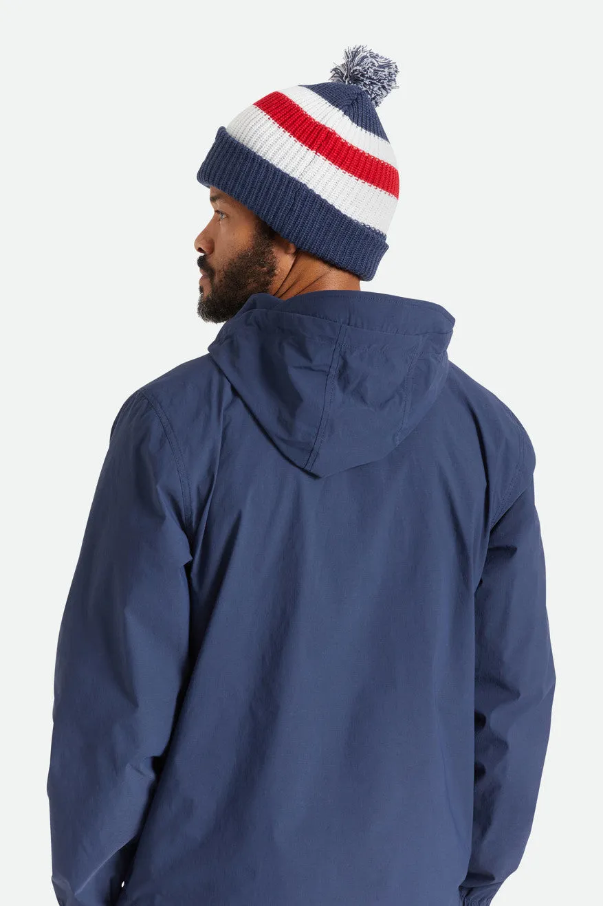 Kit Pom Beanie - Washed Navy/White/Red