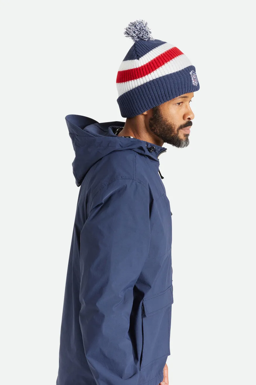 Kit Pom Beanie - Washed Navy/White/Red