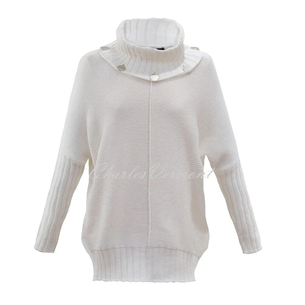 Marble Cowl Neck Sweater – style 6361-104 (Ivory)