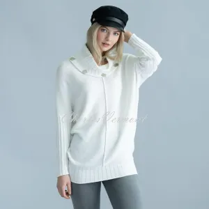 Marble Cowl Neck Sweater – style 6361-104 (Ivory)