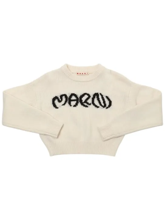 Marni Junior   Wool blend knit logo sweater 