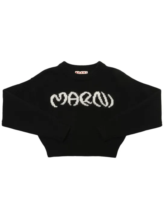 Marni Junior   Wool blend knit logo sweater 