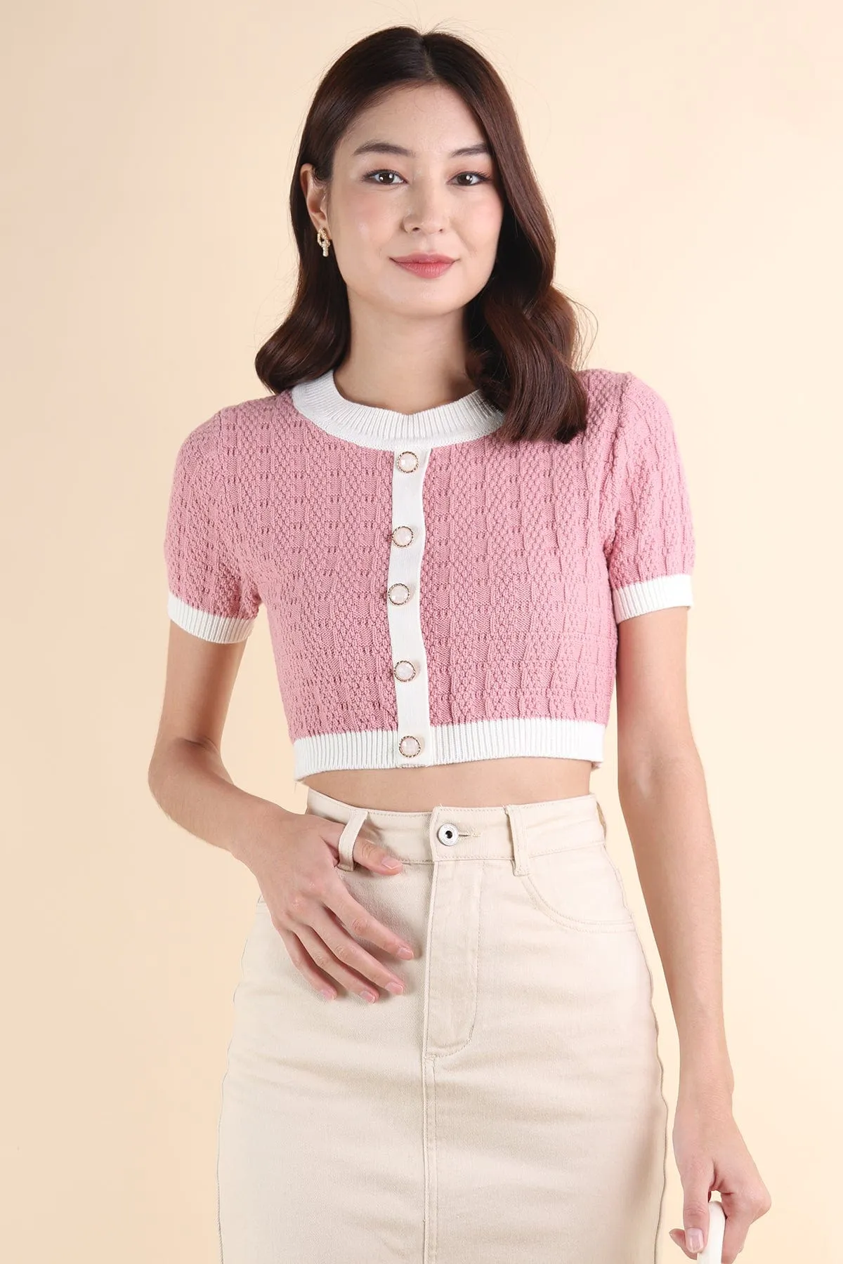 MEA KNIT TOP IN ROSE PINK