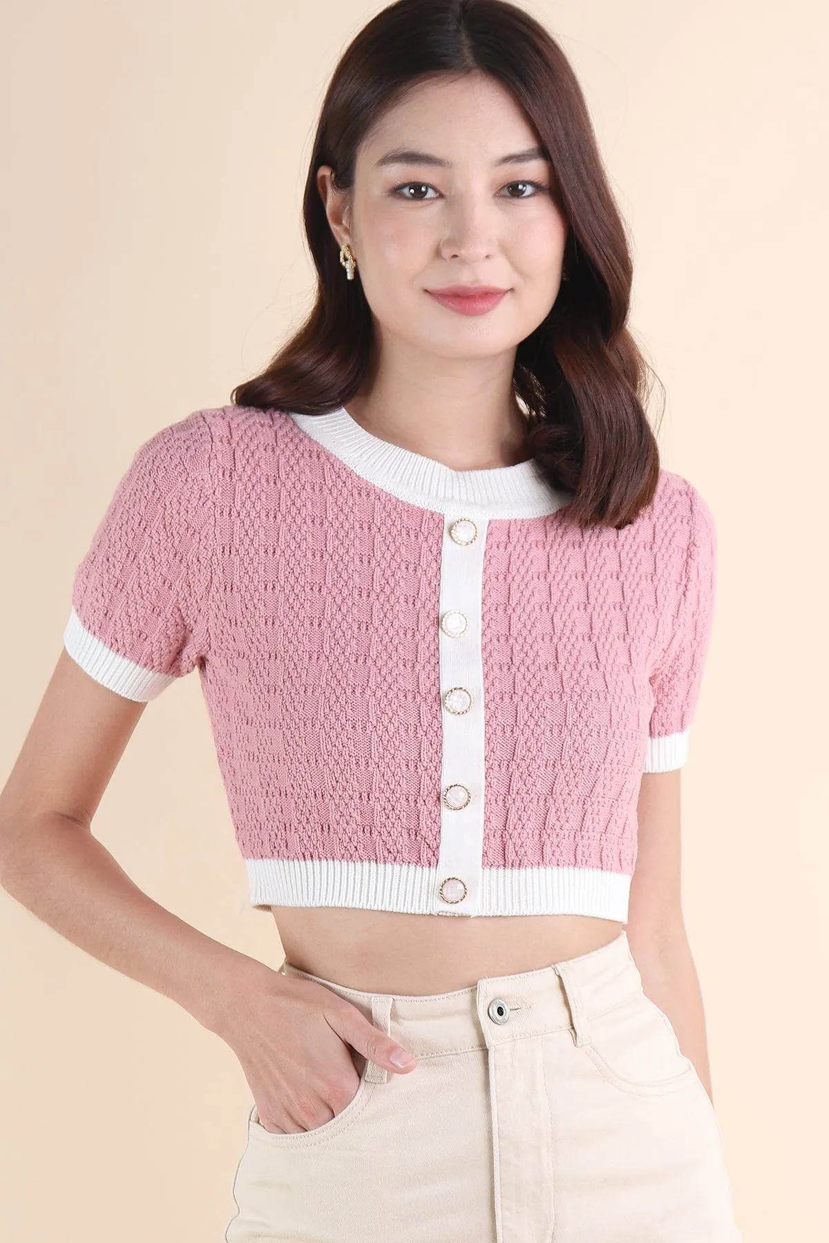 MEA KNIT TOP IN ROSE PINK