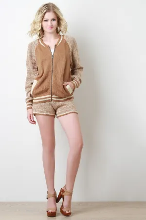 Melange Chunky Knit Shorts