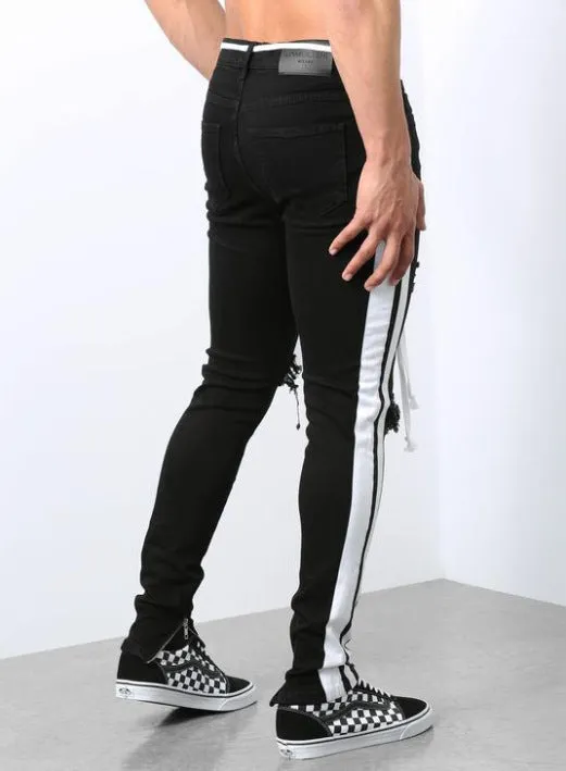 Men's Jeans with pull-link ribbon