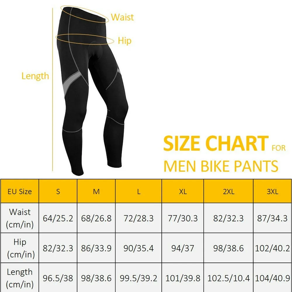 Men's Thermal Running Tights Athletic Cycling Pants Fleece Cold Weather Outdoor Bike Cycling Trousers