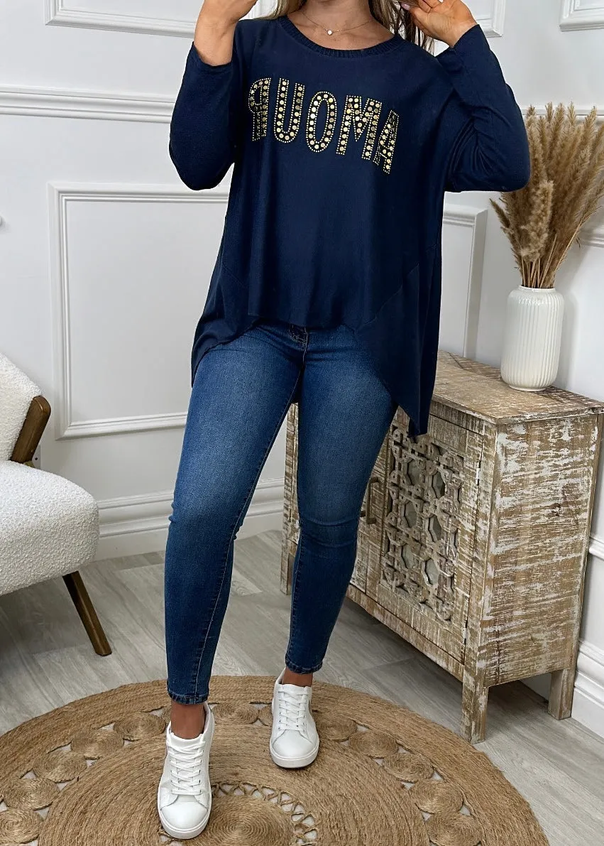 Miriam Navy AMOUR Top