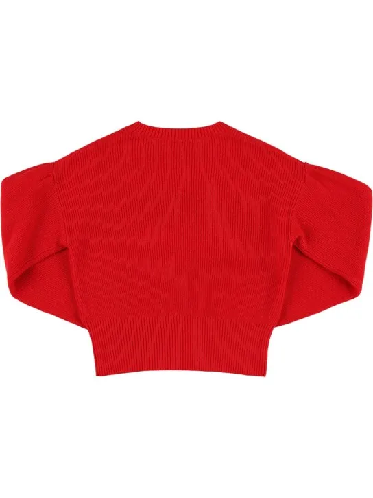 Miss Blumarine   Logo wool blend knit sweater 