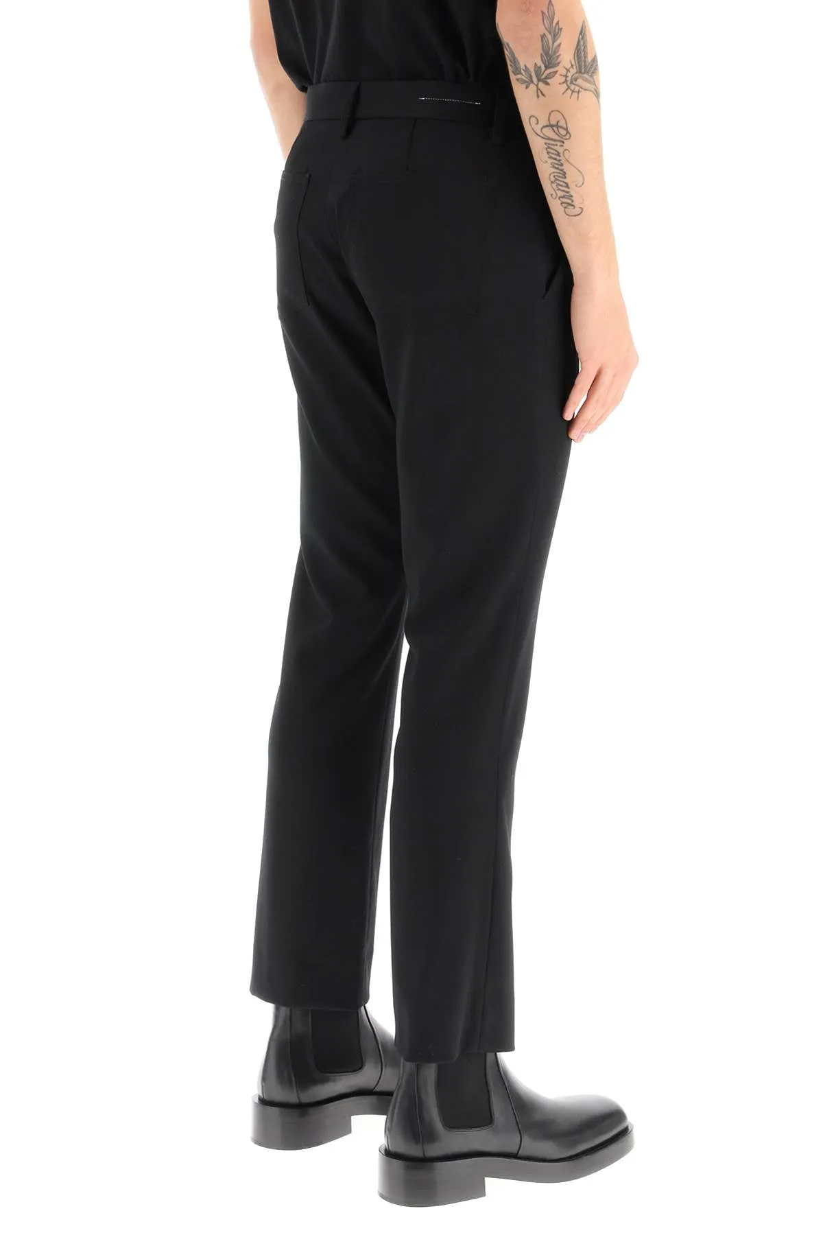 Mm6 maison margiela stretch wool blend tailored trousers