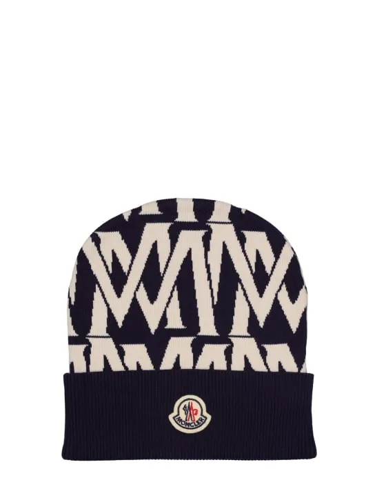 Moncler   Allover logo cotton blend beanie 