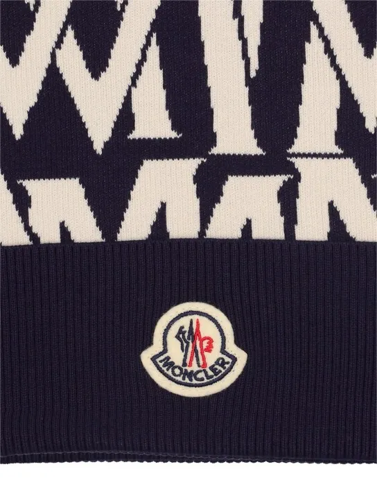 Moncler   Allover logo cotton blend beanie 