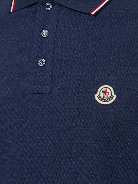 Moncler   Logo patch cotton polo shirt 