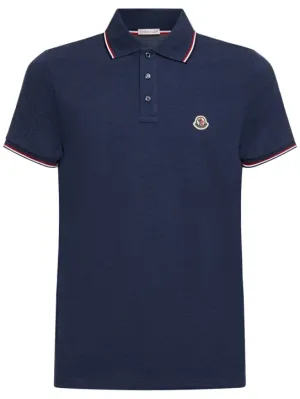 Moncler   Logo patch cotton polo shirt 