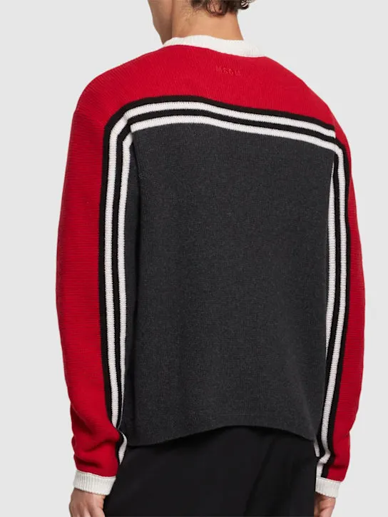 MSGM   Striped intarsia knit sweater 