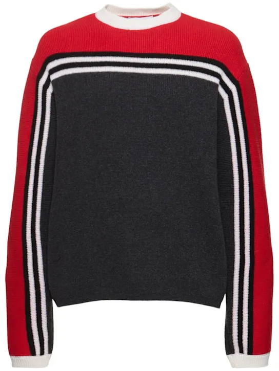 MSGM   Striped intarsia knit sweater 