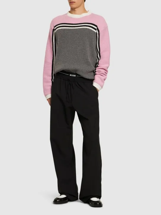 MSGM   Striped intarsia knit sweater 