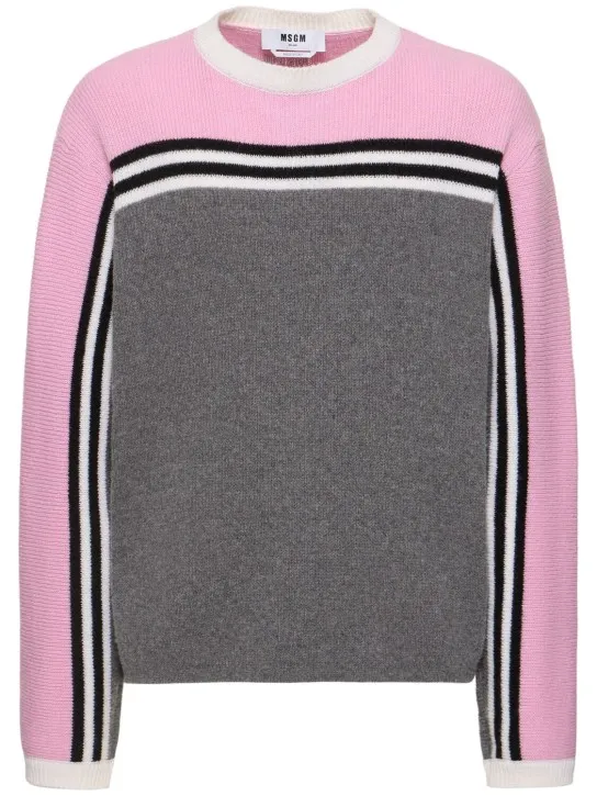 MSGM   Striped intarsia knit sweater 