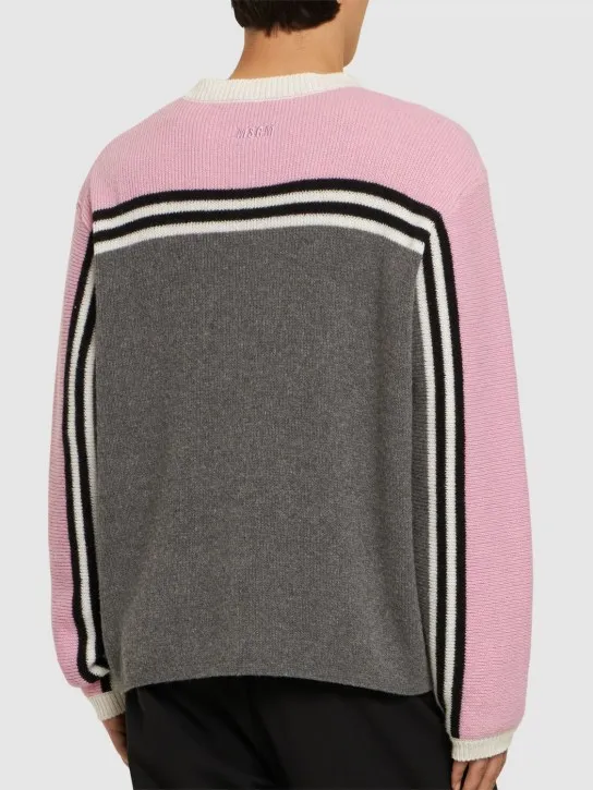 MSGM   Striped intarsia knit sweater 