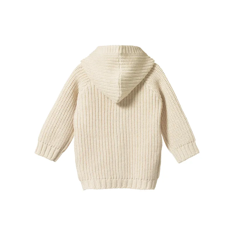 Nature Baby Oak Hoodie - Oatmeal Marle Chunky Knit