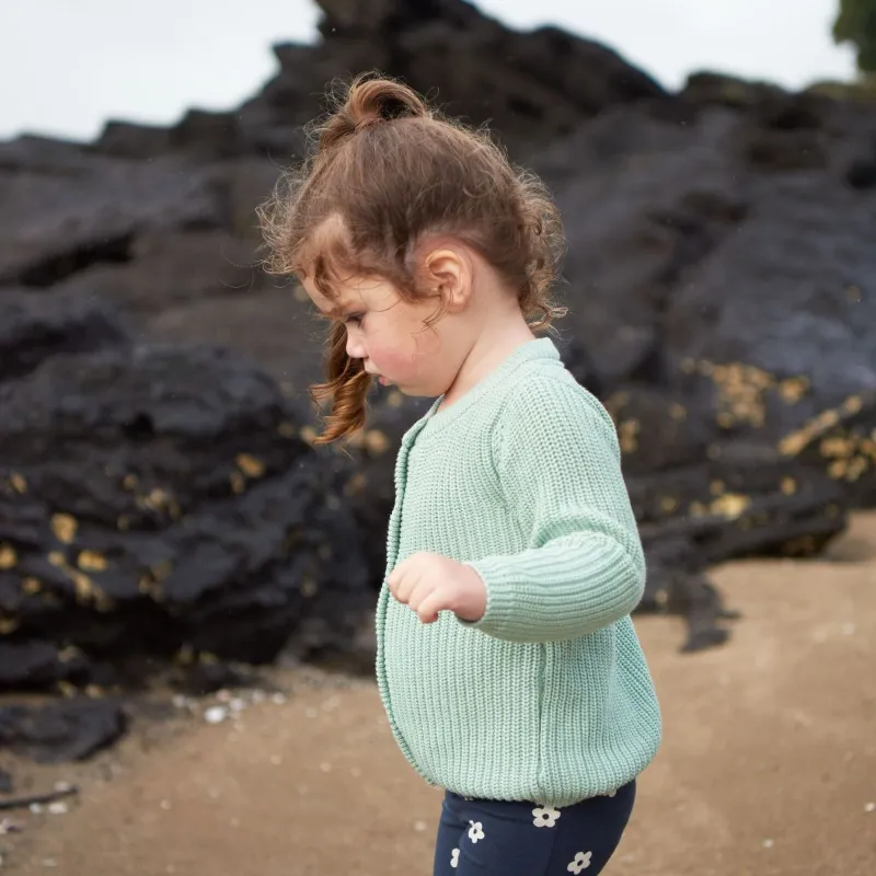 Nature Baby Scout Cardigan - Mint Chunky Knit