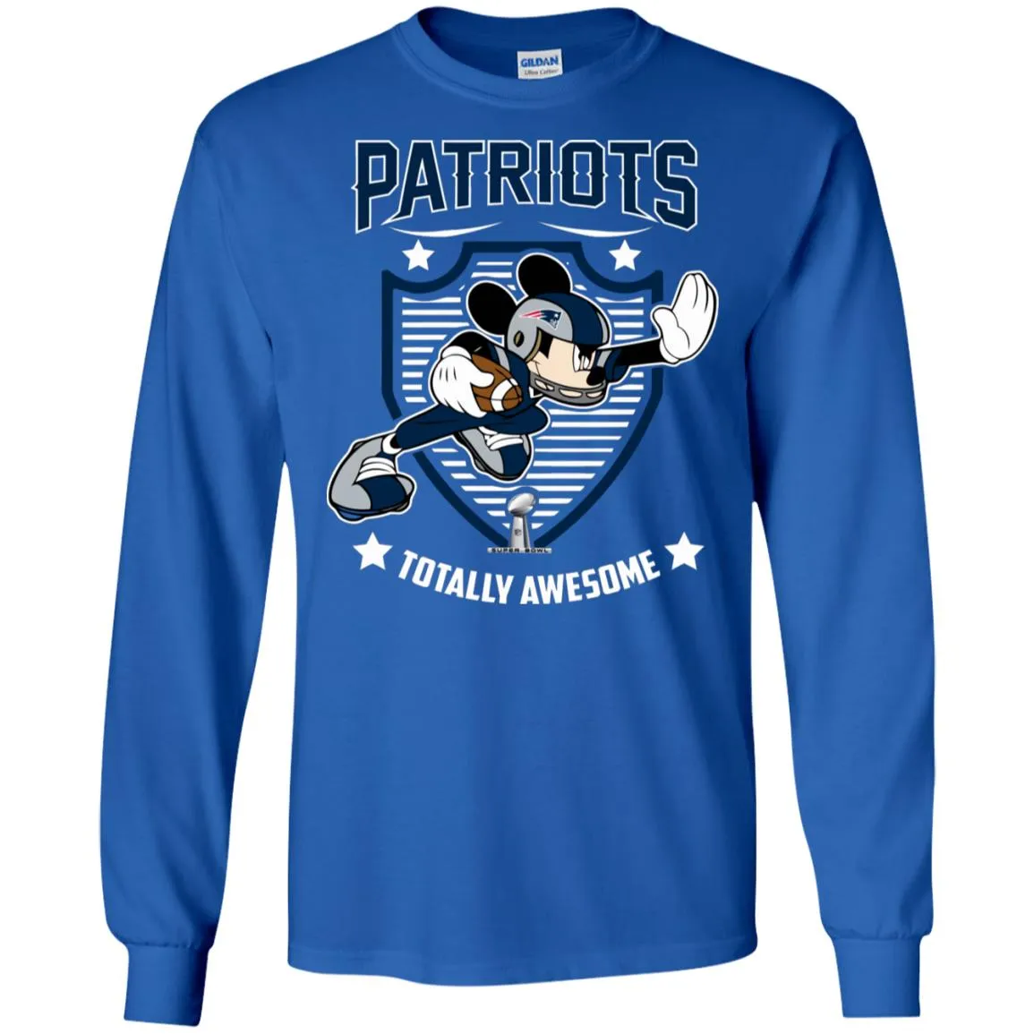 Nfl – New England Patriots Totally Awesome Mickey Mouse Super Bowl 2019 Football Men Long Sleeve Shirt