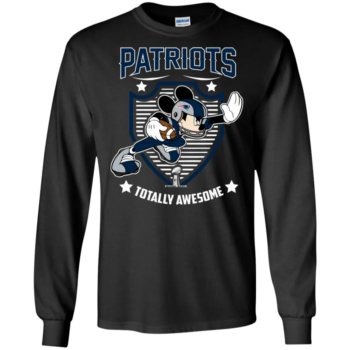 Nfl – New England Patriots Totally Awesome Mickey Mouse Super Bowl 2019 Football Men Long Sleeve Shirt