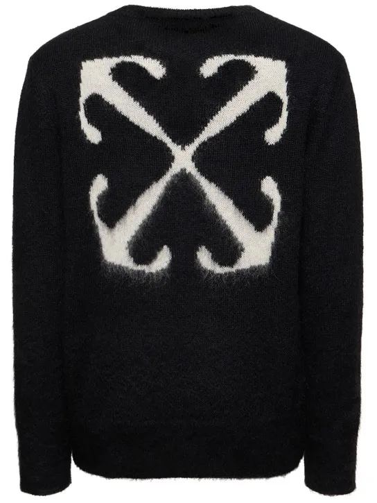 Off-White   Arrow mohair blend knit sweater 