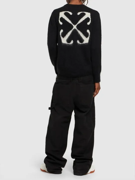 Off-White   Arrow mohair blend knit sweater 