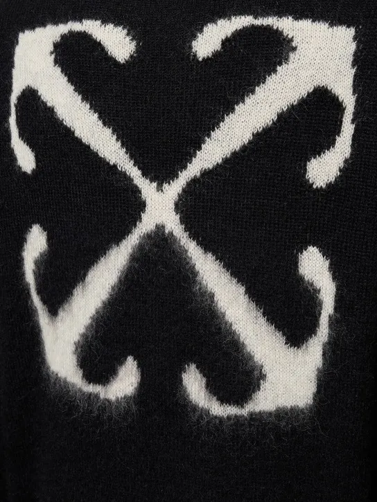 Off-White   Arrow mohair blend knit sweater 