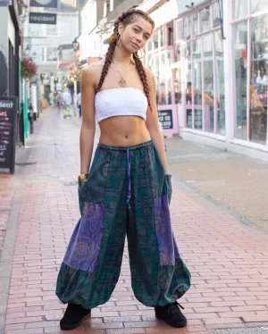 Ohm Mandala Baggy Harem Pants Blue