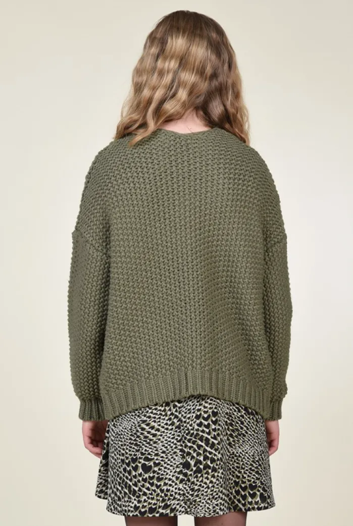 Olive Chunky Cardigan