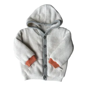 Organic Button-Front Lined Baby Hoodie