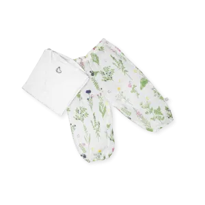 Organic Set - Jersey Top with Voile Pants - Swedish Flora