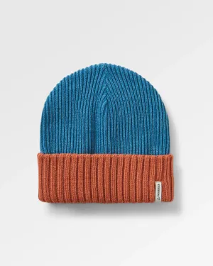 Outlook Recycled Beanie - Baked Clay/Blue Steel